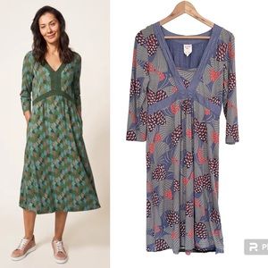 White Stuff Esme Jersey Midi Dress - Size 8